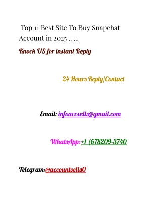 Top 11 Best Site To Buy Snapchat Account in 2025 -1