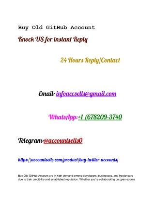 Buy Old GitHub Account