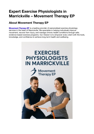 Your Guide to Exercise Physiologists in Marrickville – Movement Therapy EP