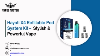 Hayati X4 Refillable Pod System Kit | Vapesmaster UK
