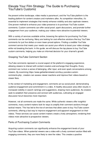 Elevate Your Film Strategy: The Guide to Purchasing YouTube's Customiz