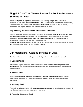 Auditing Services in Dubai