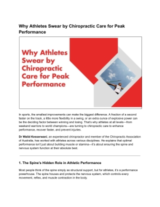 How Chiropractic Care Keeps Athletes Injury-Free