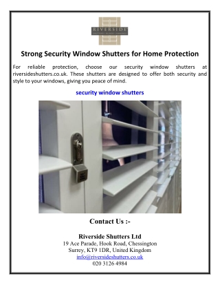 Strong Security Window Shutters for Home Protection