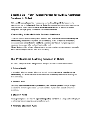 Auditing Services in Dubai