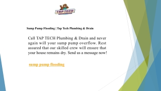 Sump Pump Flooding  Tap Tech Plumbing & Drain