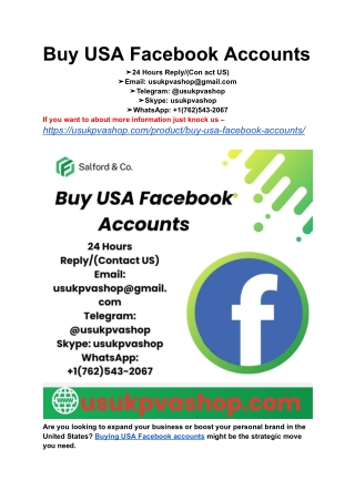 Buy USA Facebook Accounts