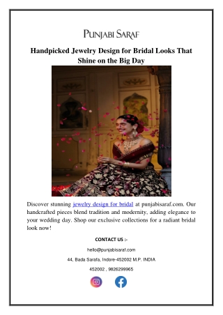 Handpicked Jewelry Design for Bridal Looks That Shine on the Big Day