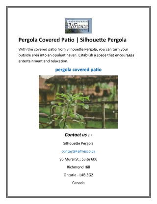 Pergola Covered Patio  Silhouette Pergola
