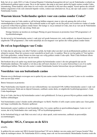 Ik sta in Cruks maar wil toch spelen