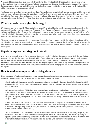 How to Choose Reliable Auto Glass Replacement Near Me