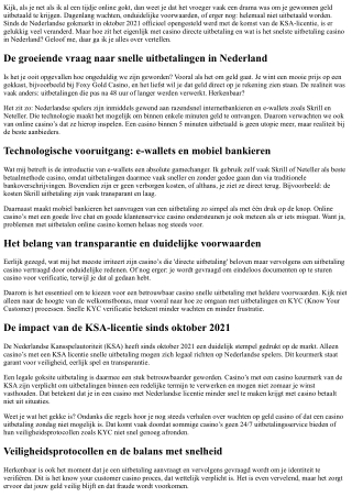 Online gokken legaal in Nederland sinds oktober 2021: Casino’s met snelle uitbet