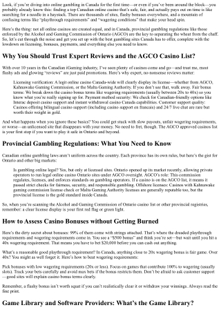 Alcohol and Gaming Commission of Ontario Casino List: How to Find the Best Onlin