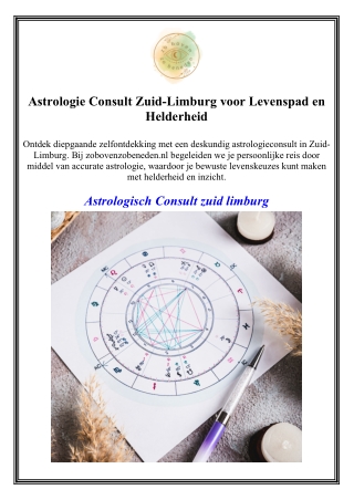 Astrologie Consult Zuid-Limburg voor Levenspad en Helderheid
