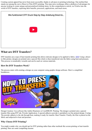 Creating Custom Apparel: Why You Should Use DTF Transfers