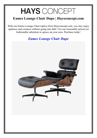 Eames Lounge Chair Dupe  Haysconcept.com