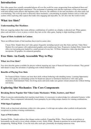 Breaking Down Popular Slot Game Mechanics: Wilds, Scatters, and A lot more!