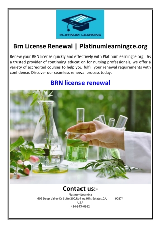 Brn License Renewal | Platinumlearningce.org