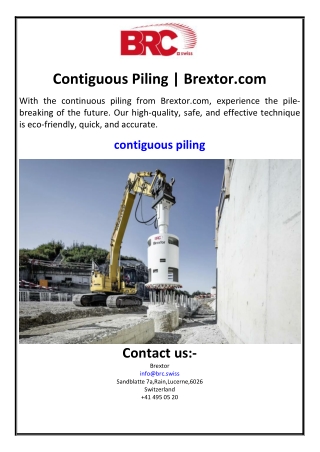 Contiguous Piling | Brextor.com