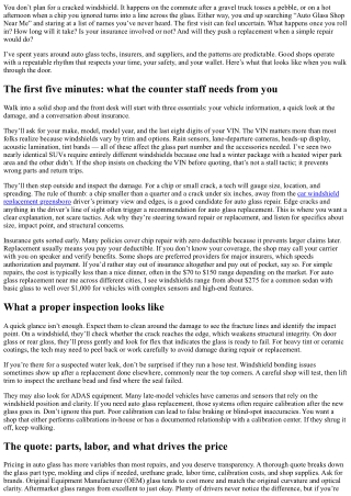 Auto Glass Shop Near Me: What to Expect on Your First Visit