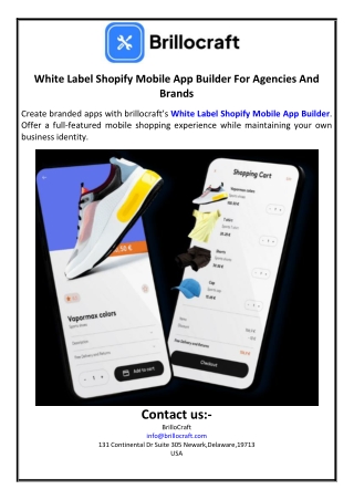 White Label Shopify Mobile App Builder For Agencies And Brands