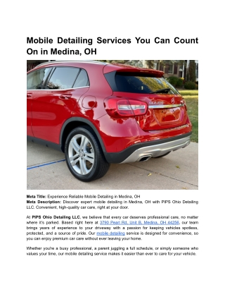 Mobile Detailing Services You Can Count On in Medina, OH (1)