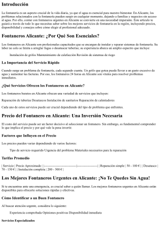 Los Mejores Fontaneros Urgentes en Alicante: ¡No Te Quedes Sin Agua!