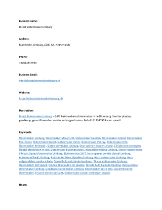 Direct Slotenmaker Limburg