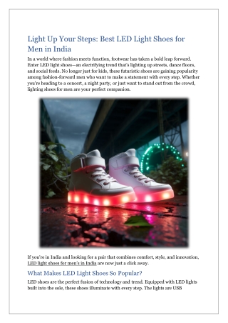 led light shoes for men's in india