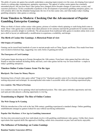 From  Standard to  Innovative:  Checking Out the Evolution of  Trendy  E-casino