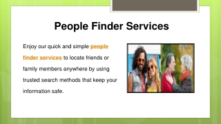 People Finder Services