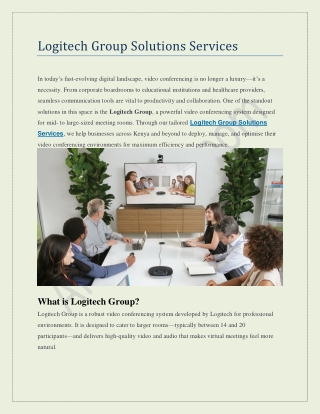 Logitech Group Solutions Services