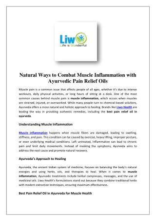 Ayurvedic Oil for Knee & Muscle Pain Relief