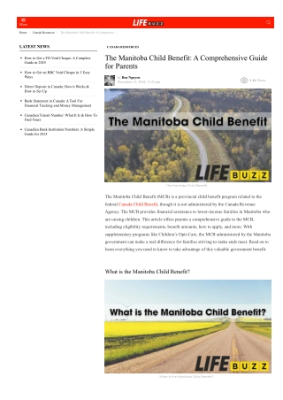 LifeBuzz Planning: Manitoba Child Benefit - Non-Taxable Income