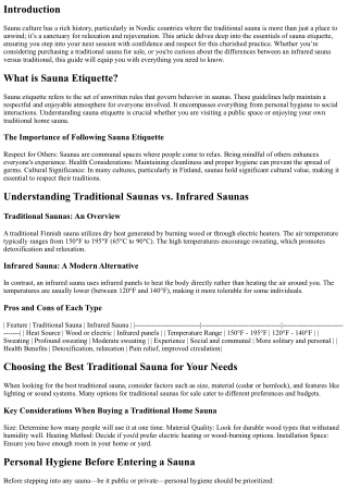 Sauna Etiquette 101: How to Enjoy Your Time in a Traditional Setting