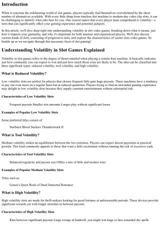 Comprehending Volatility in Port Games Explained