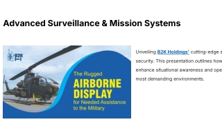 Integrated Defence Solutions: Advanced Surveillance and Computing