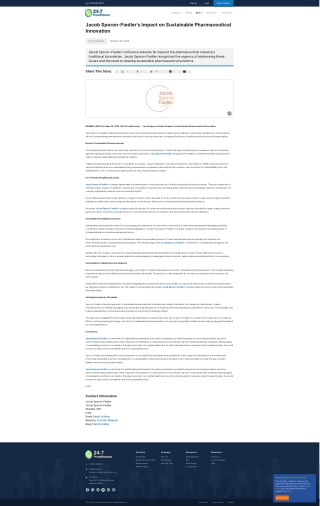 Jacob Sporon-Fiedler's Impact on Sustainable Pharmaceutical Innovation_24-7pressrelease