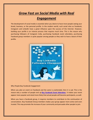 Grow Fast on Social Media with Real Engagement