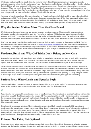 Auto Glass Replacement Near Me: Ensuring Proper Sealant Use