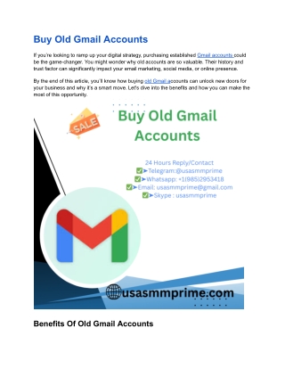 Buy Old Gmail Accounts