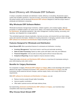 Boost Efficiency with Wholesale ERP Software