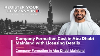 Company Formation Cost in Abu Dhabi Mainland with Licensing