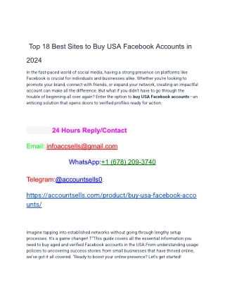 Top 18 Best Sites to Buy USA Facebook Accounts in 2024