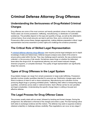 Criminal Defense Attorney Drug Ofgfgfenses