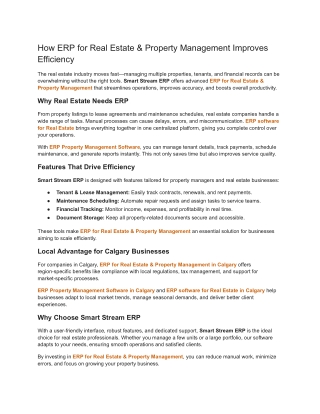 How ERP for Real Estate & Property Management Improves Efficiency