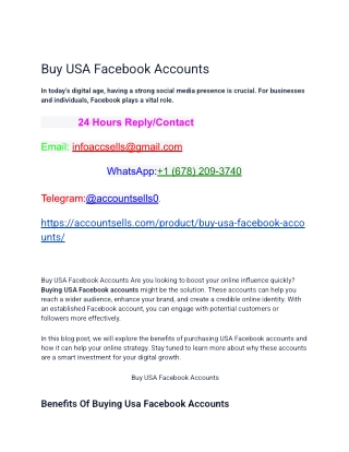 Buy USA Facebook Accounts