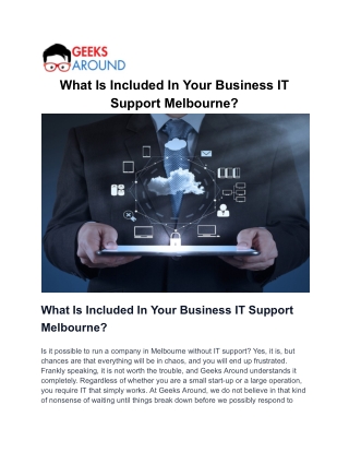What Is Included In Your Business IT Support Melbourne