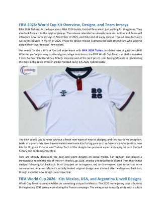 FIFA 2026 World Cup Kit Overview, Designs, and Team Jerseys