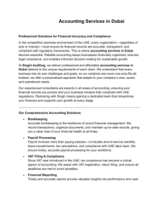 Accounting Services in Dubai